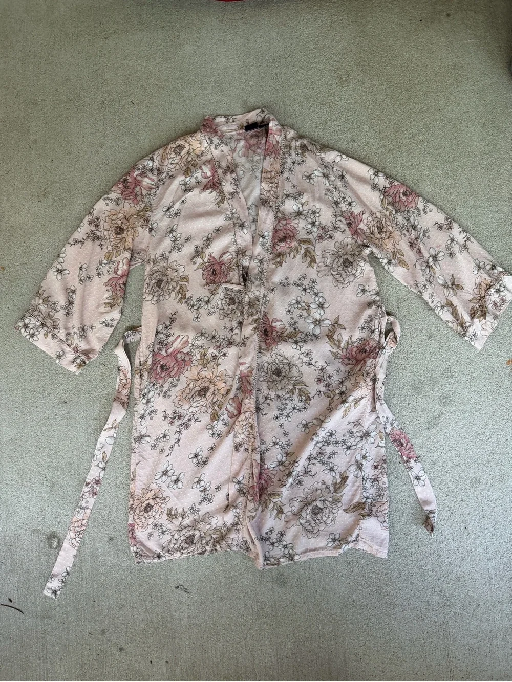 Floral Linen & Cotton Pajama Set - Robe + PJ Set